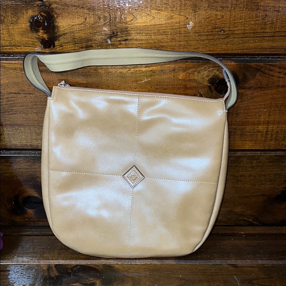 Mondani NY Tan Faux Leather Shoulder Bag-‎ OS